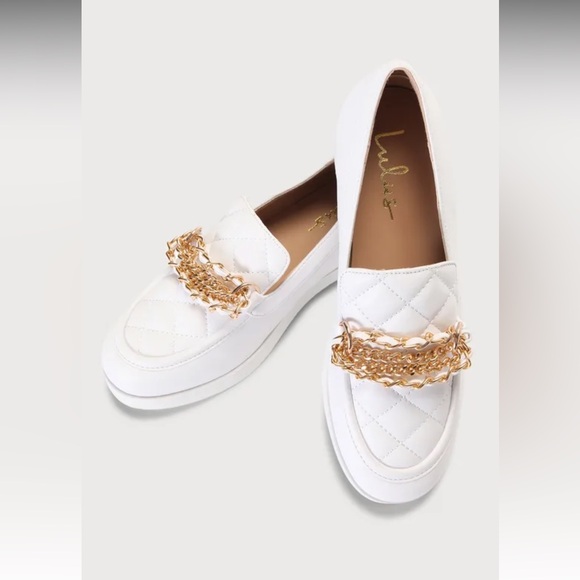 Lulus Trinitie White Flatform Loafers - Picture 1 of 5